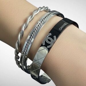 🖤🩶 Black & Silver Bracelet Stack